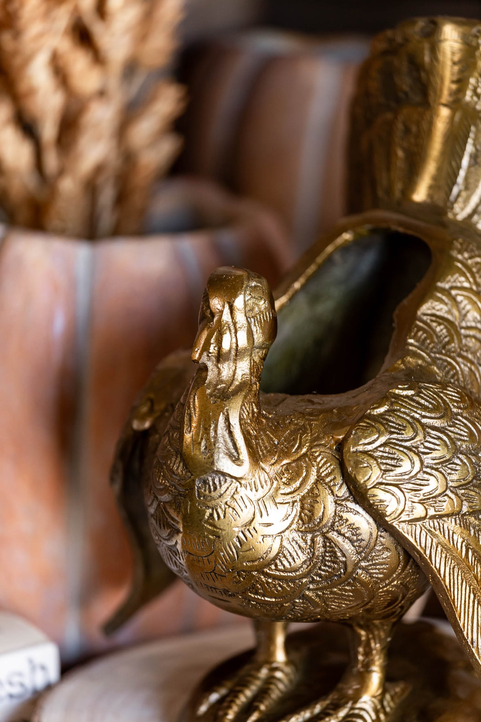 Gilded Turkey Vase Accent Decor