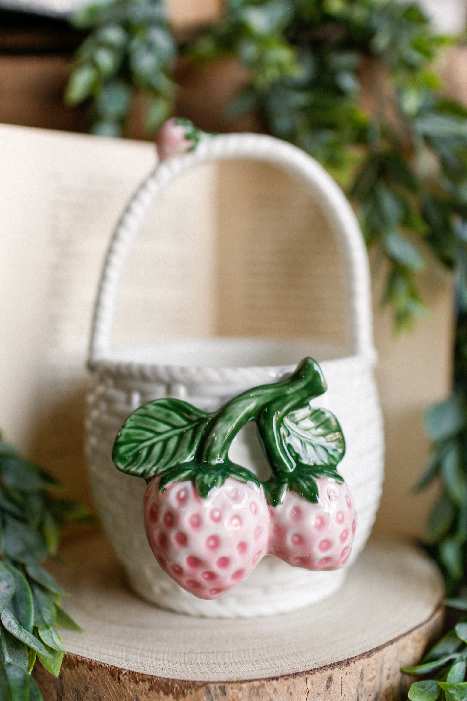 Stoneware Strawberry Basket