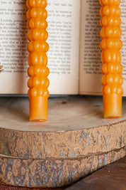 Unscented Orange Pumpkin Taper Candles Creative Co-Op