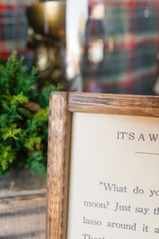 Handmade "It's a Wonderful Life" Framed Sign