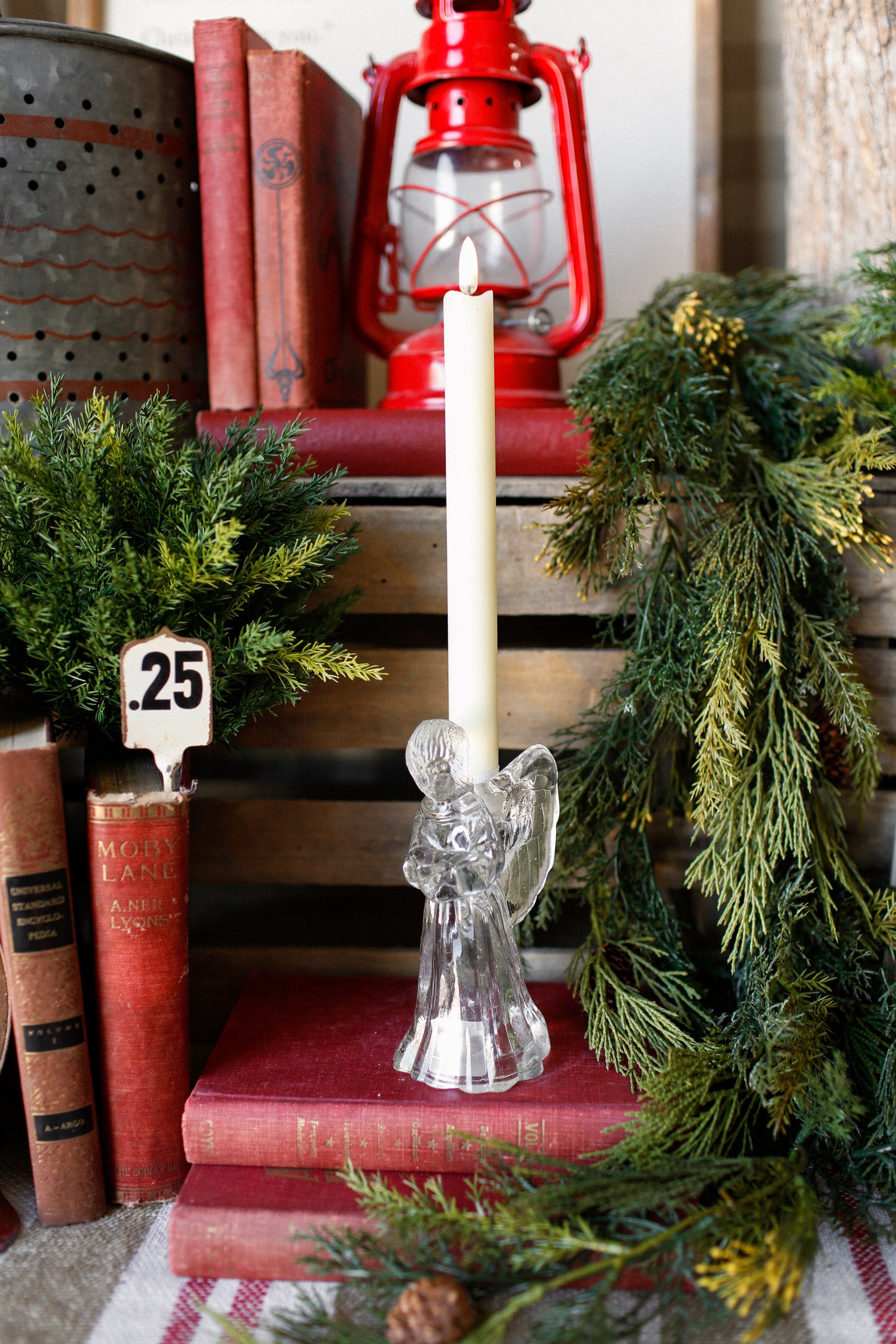 Vintage Glass Angel Candle Holder