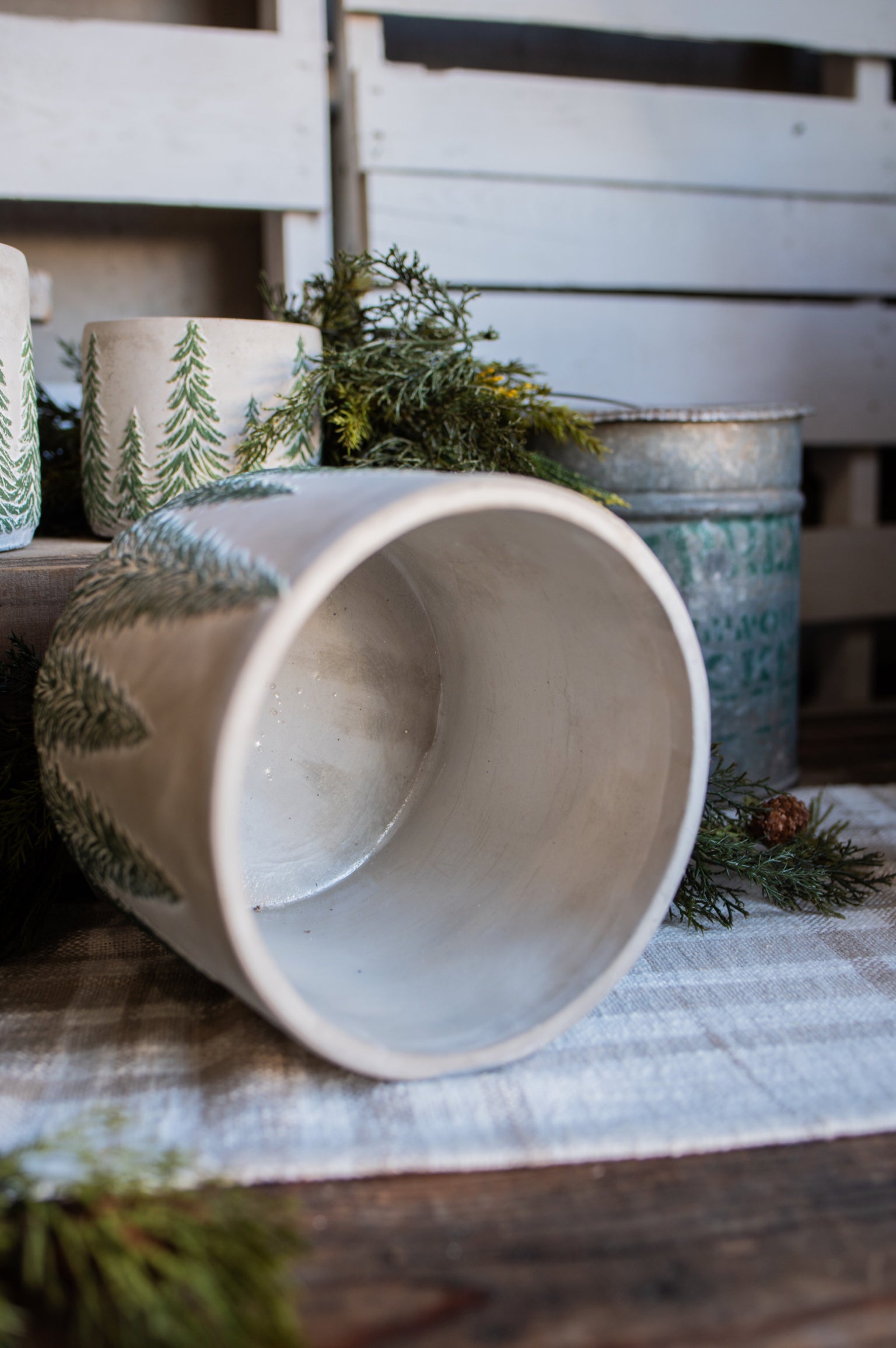 Concrete Tree Farm Pot