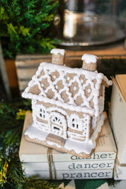 White Lighted Gingerbread House (M)