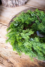 Real Touch Dripping Cedar Mini Wreath