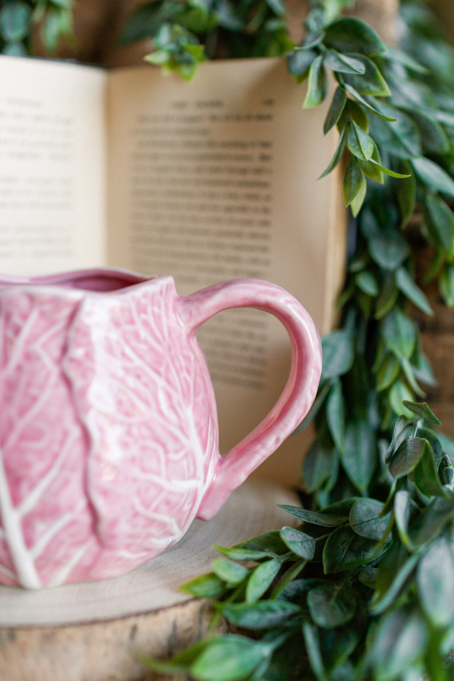 Hand-Painted Pink Cabbage Creamer