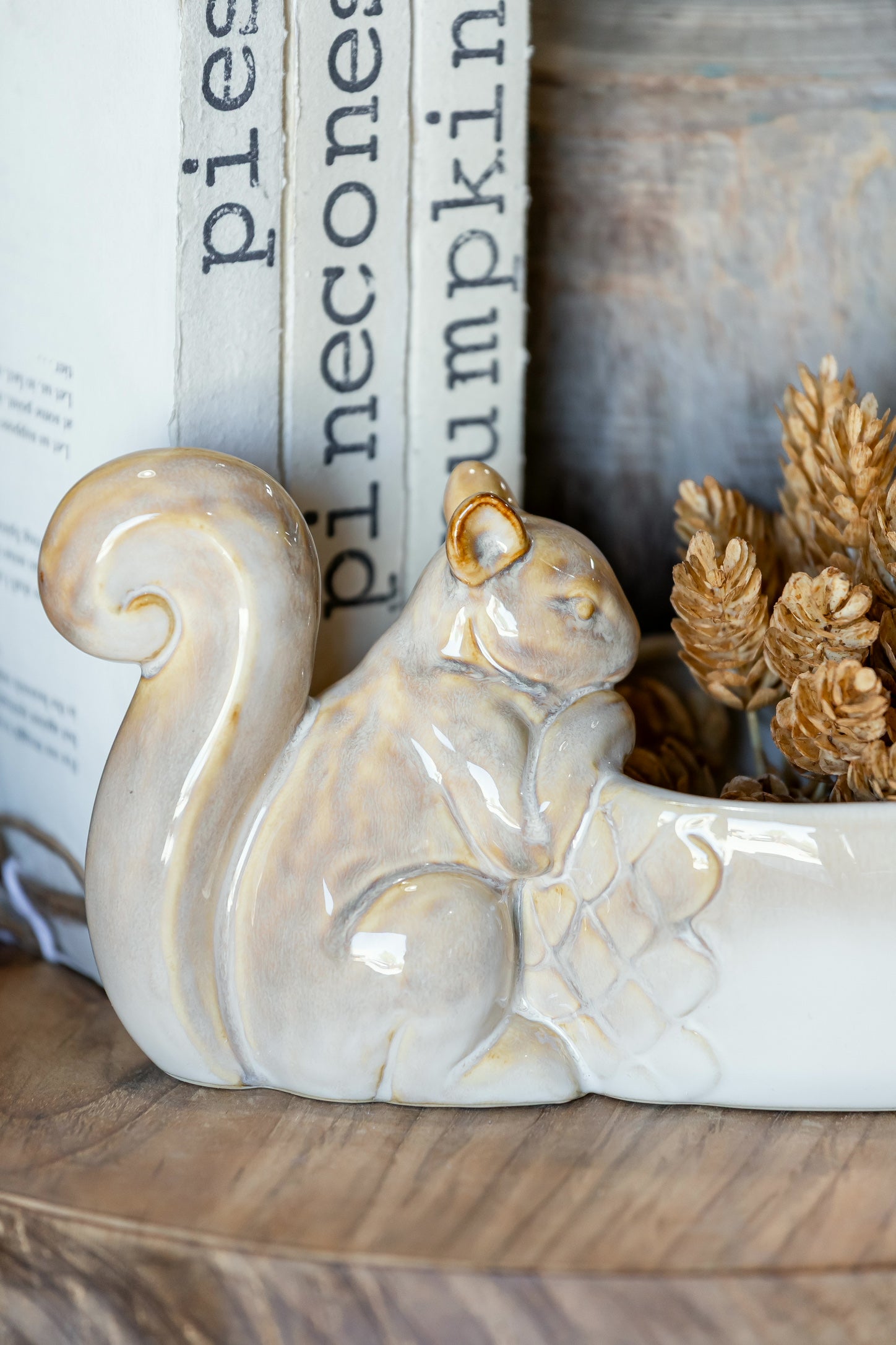 Stoneware Squirrel Bowl Creative Co-Op