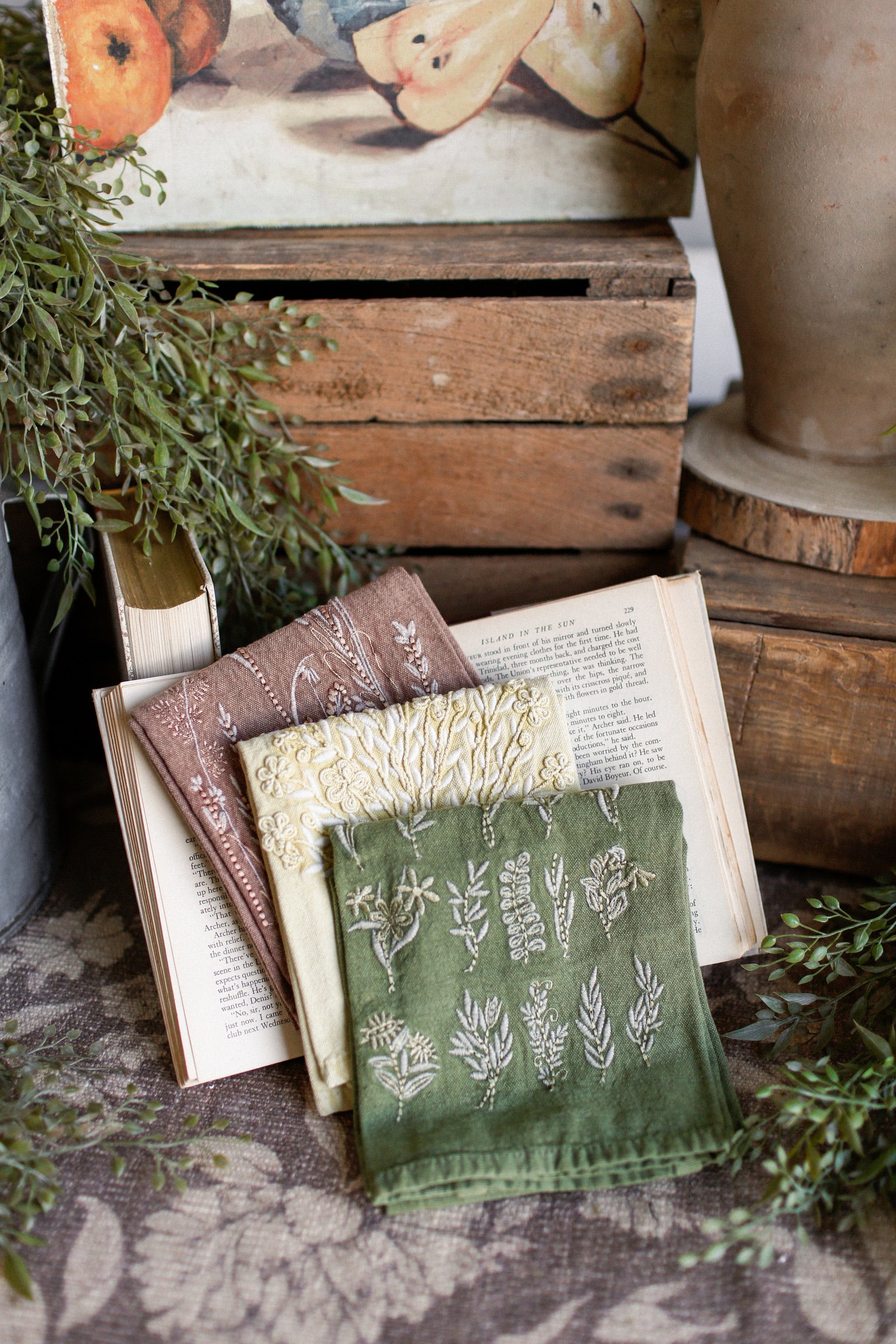 Embroidered Wildflower Towels The Little Burlap Barn®