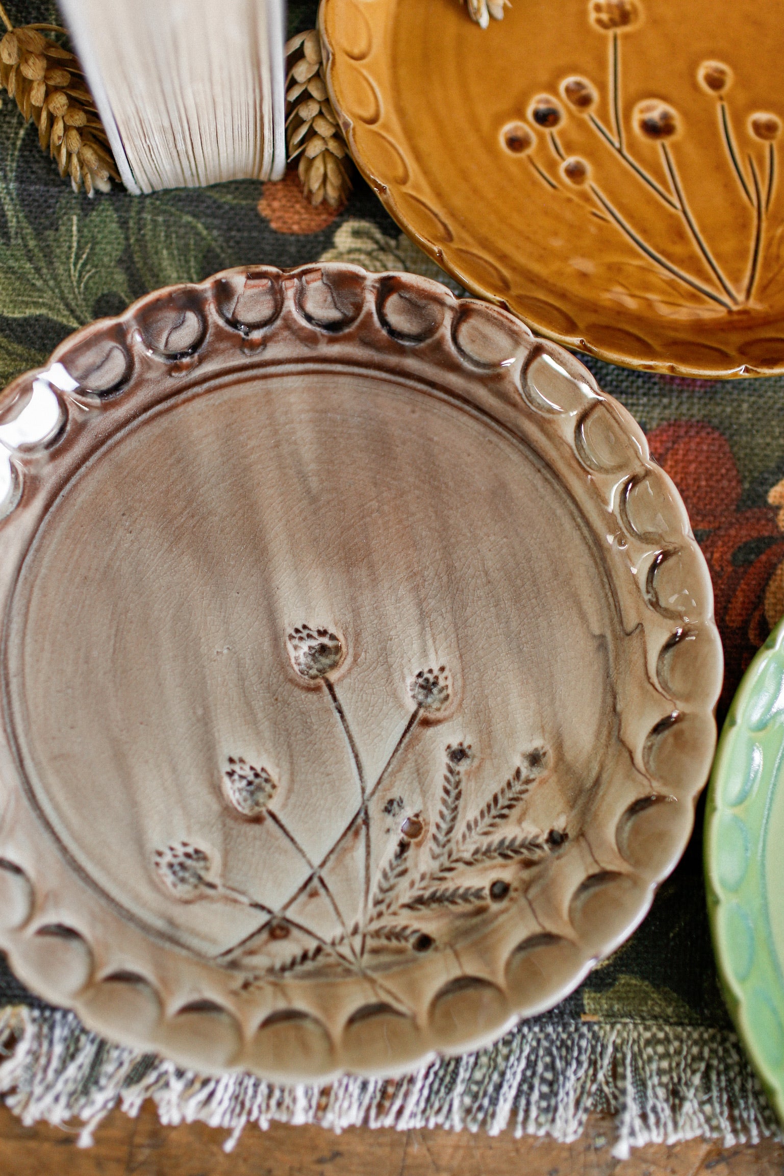 Stoneware Botanical Plate