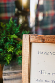Handmade "Have Yourself A Merry Christmas" Framed Sign