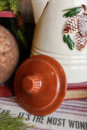 Vintage Pinecone Ceramic Teapot Vase