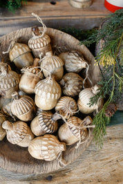 Carved Wood Acorn