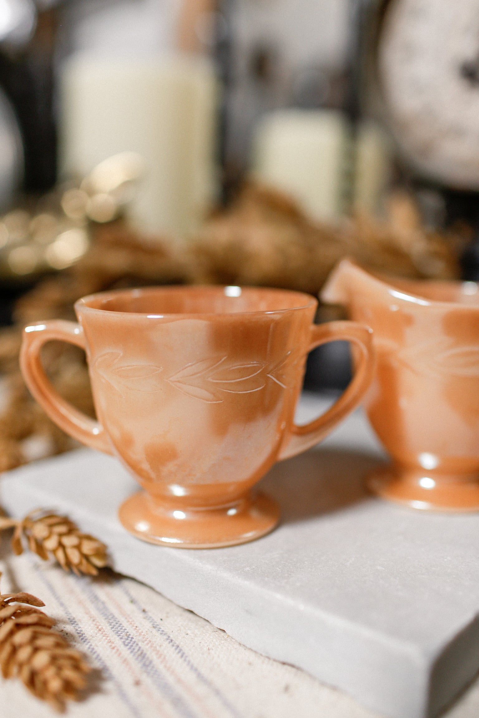 Vintage Carnival Glass Cream & Sugar Set The Little Burlap Barn®