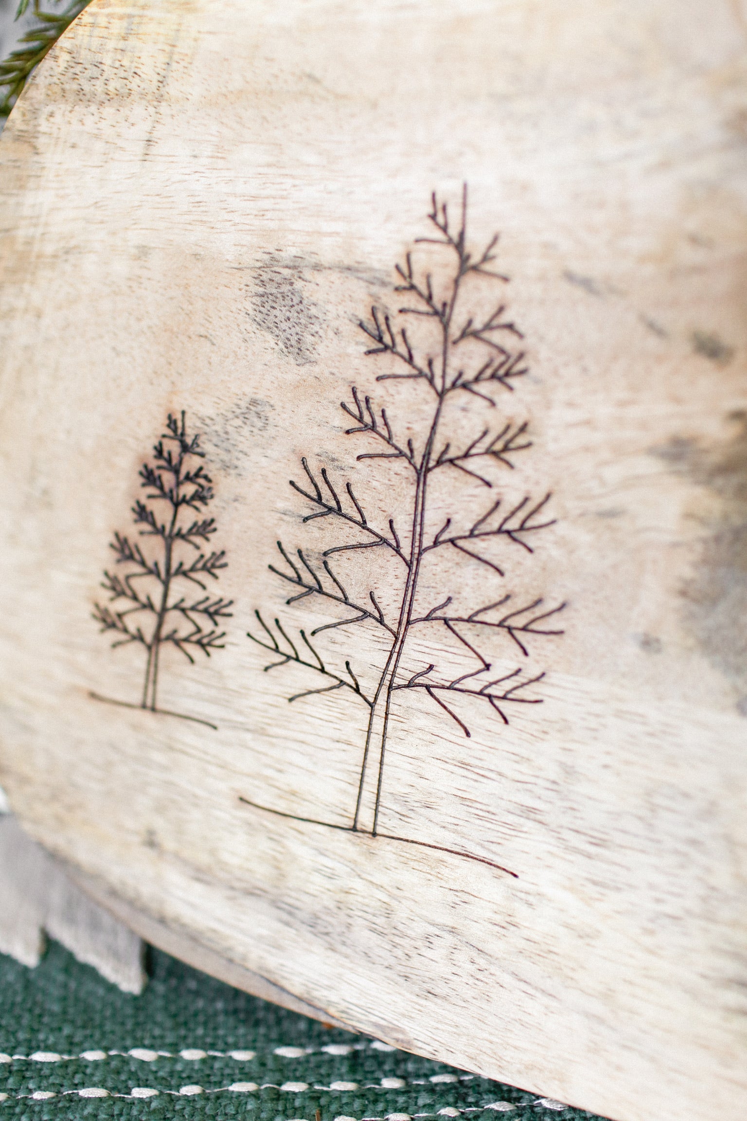 Mango Wood Etched Tree Cutting Board