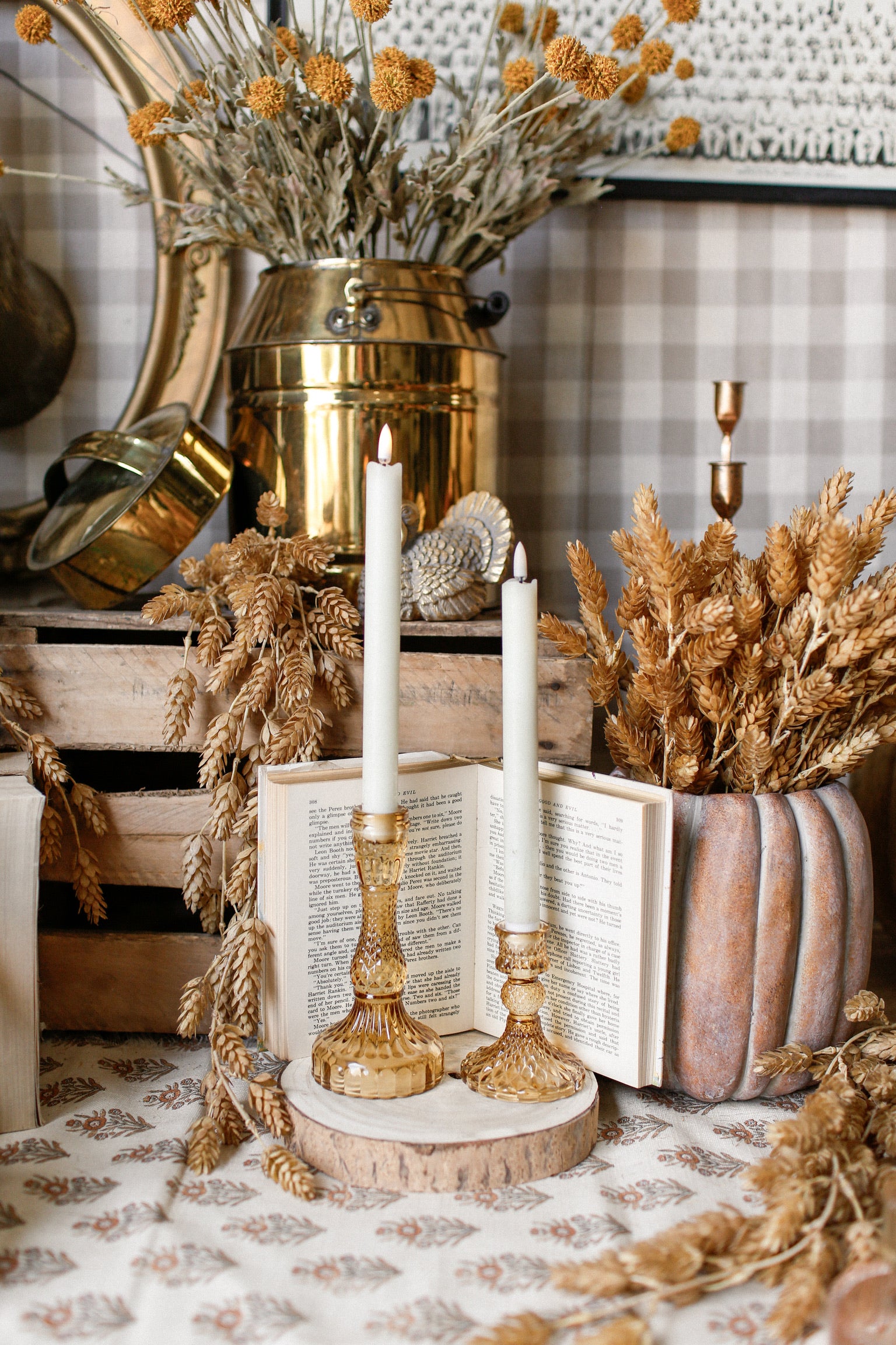 Harvest Cut Glass Candlestick