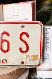 Vintage White License Plate The Little Burlap Barn®