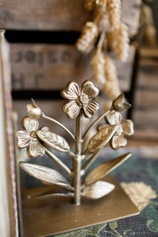 Gilded Flower Bookends