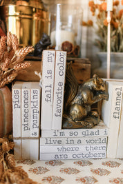 Hand-Stamped Fall Book Stack