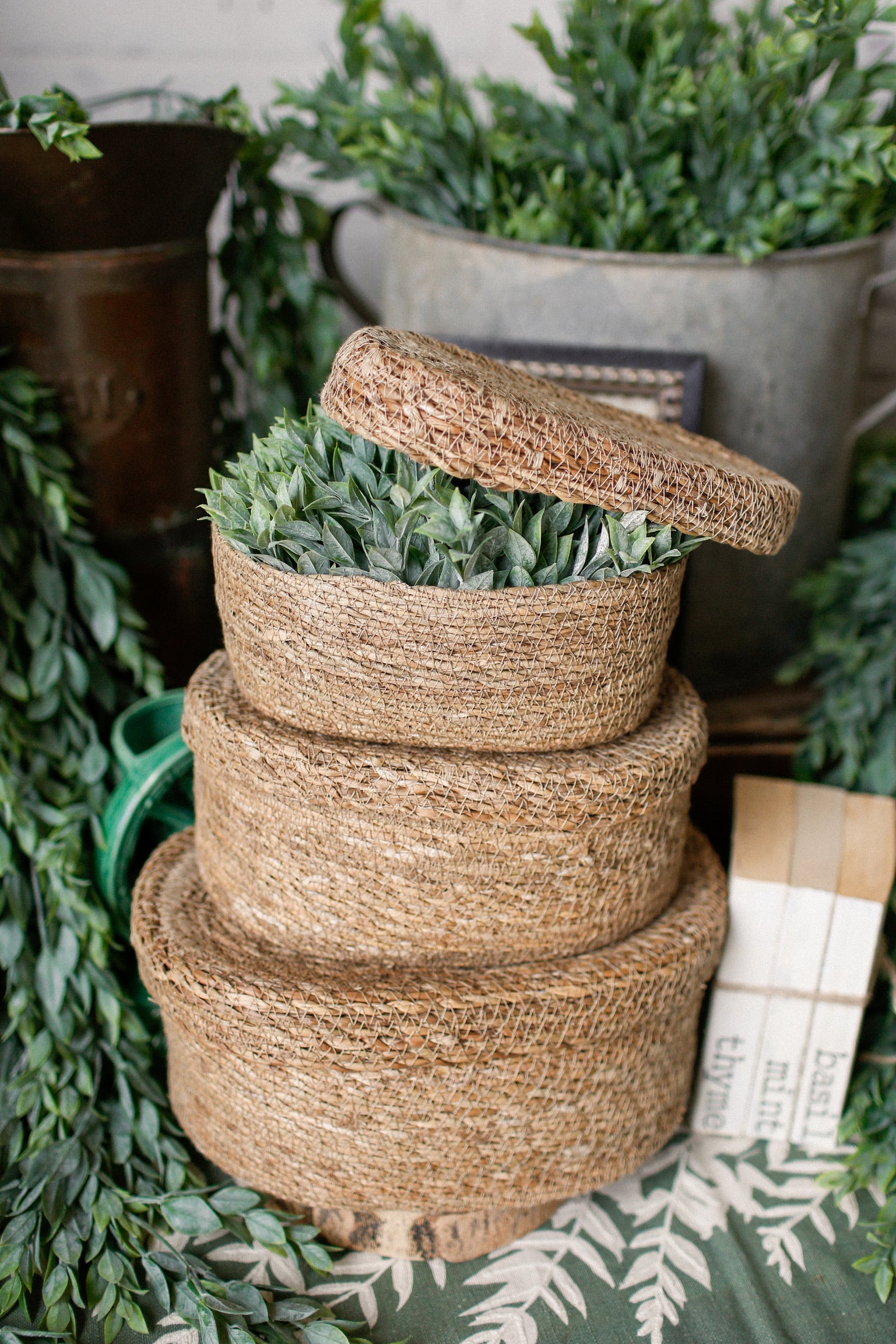 Hand-Woven Seagrass Basket The Little Burlap Barn®