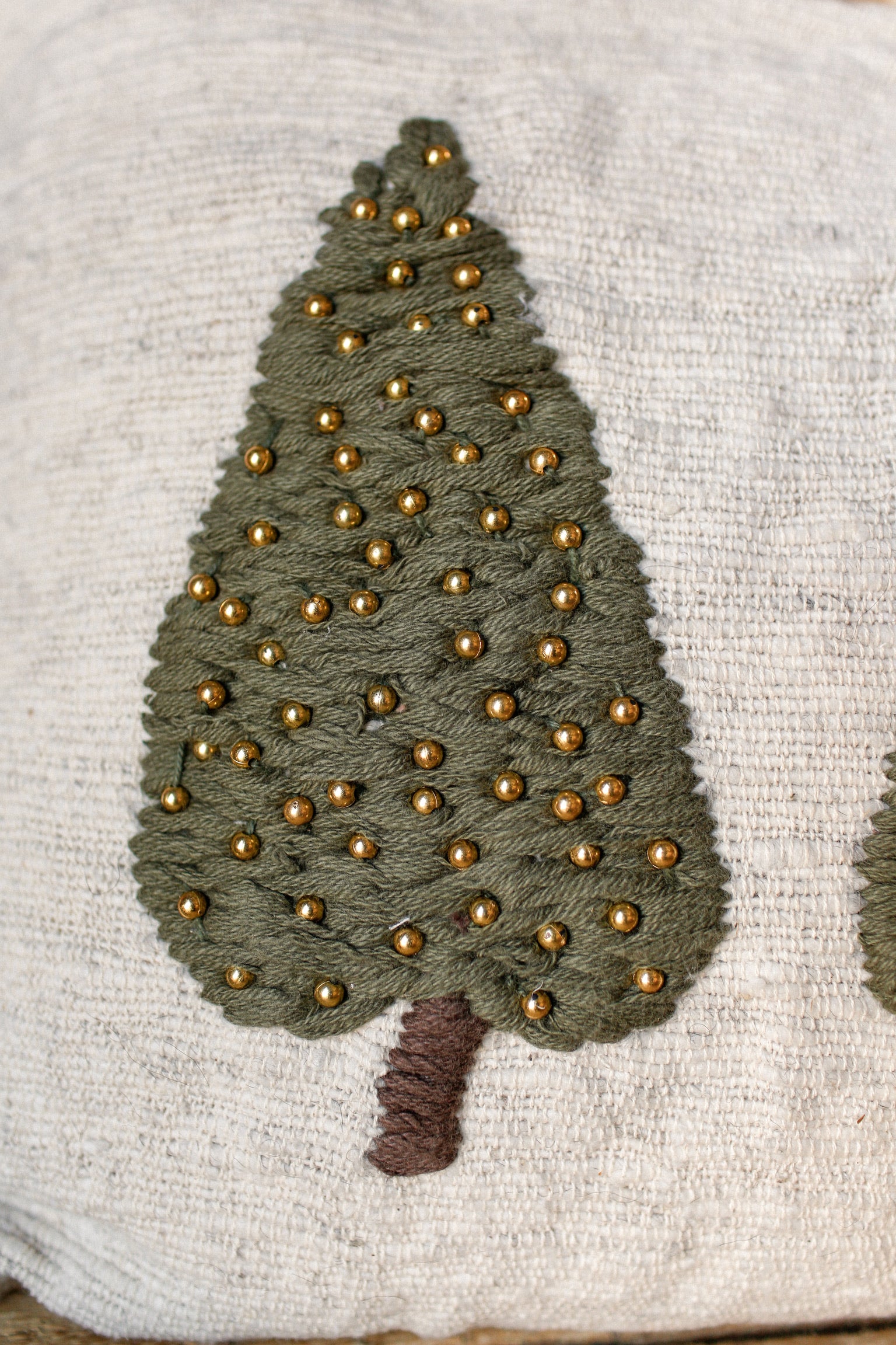Embroidered Tree Pillow