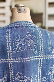 Embroidered Yee Haw Denim Jacket