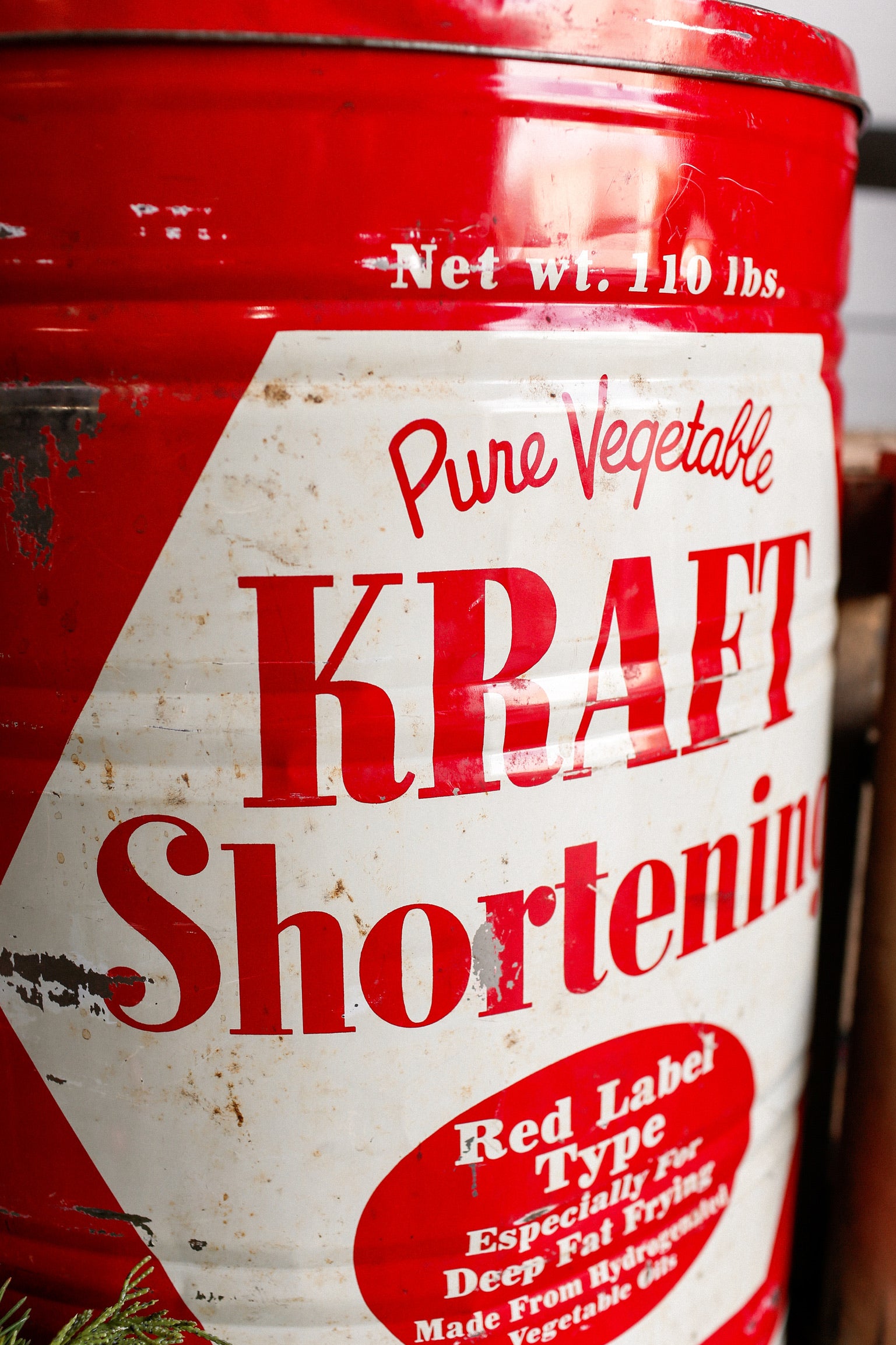 Vintage 110lb Lard Tin