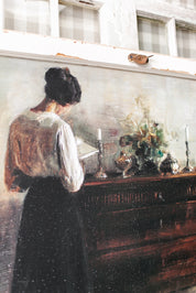 Salvaged Framed Woman Canvas