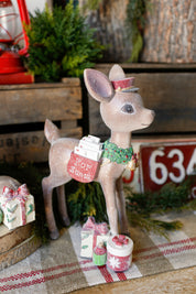 Retro Present Delivery Glitter Deer