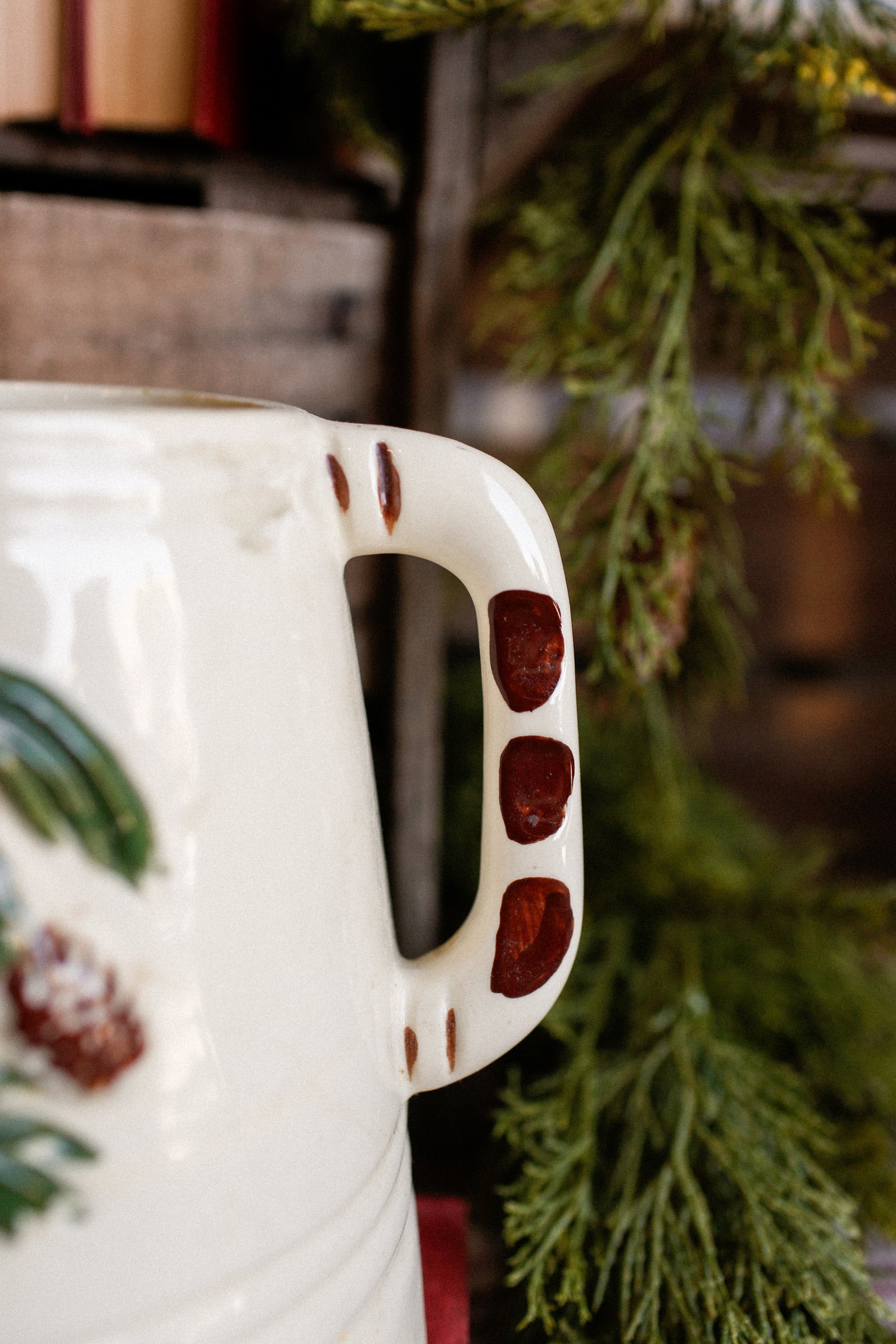 Vintage Pinecone Ceramic Teapot Vase