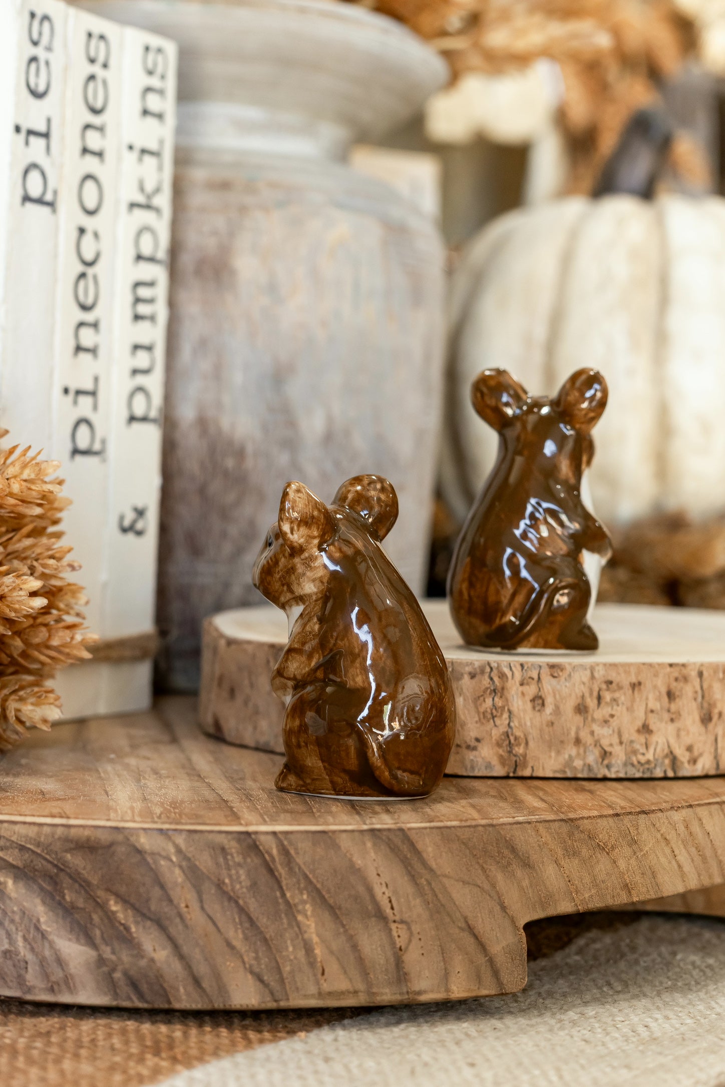 Hand-Painted Stoneware Mouse Salt and Pepper Shakers Creative Co-Op