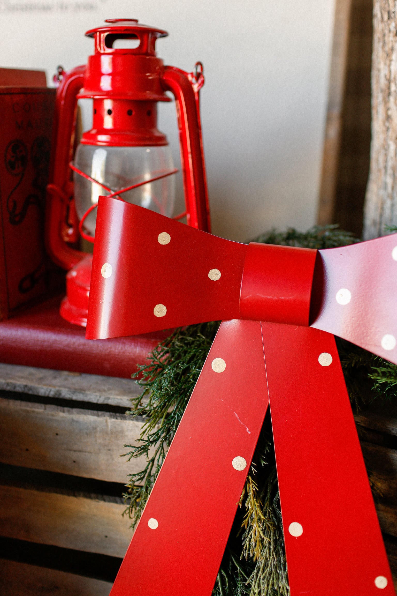 Metal Red Polka Dot Bow