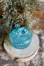 Vintage Blue Swan Candy Dish