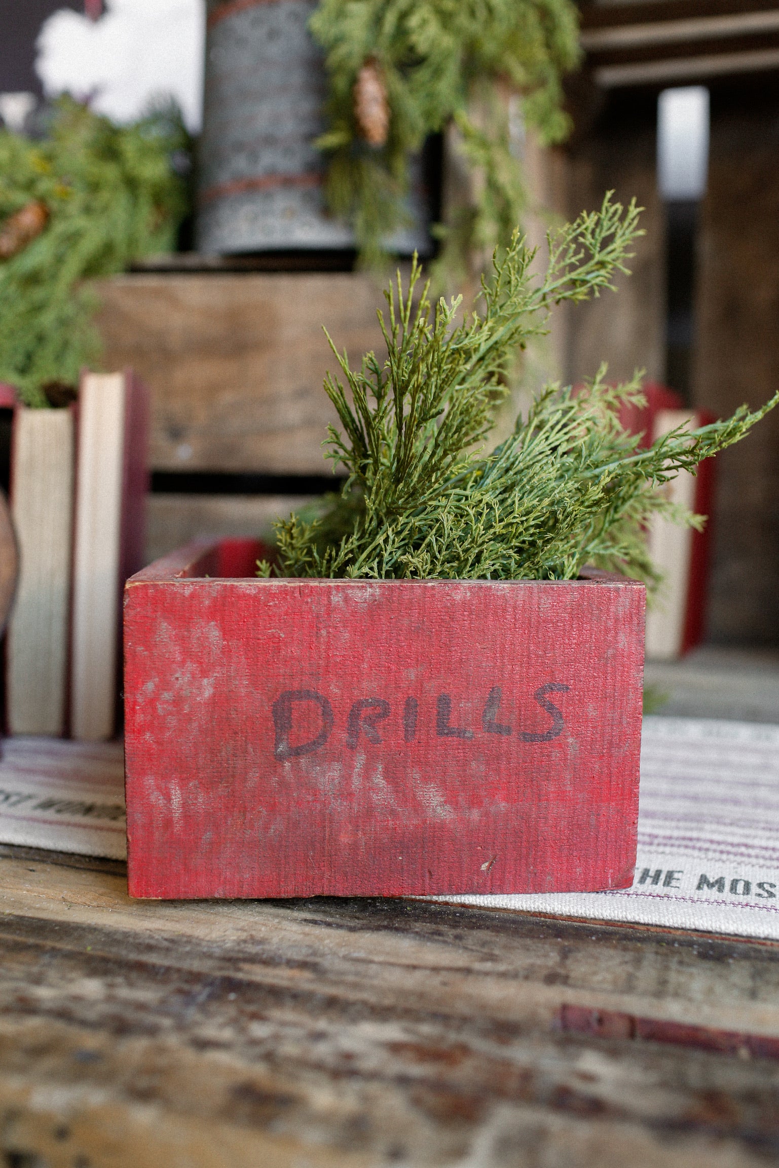 Handmade Red Wood Box