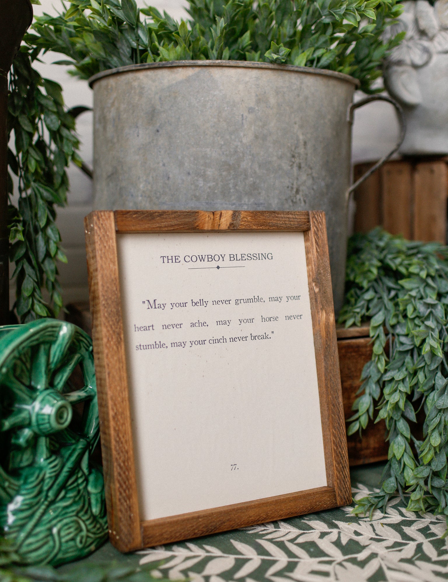 Handmade "Cowboy Blessing" Framed Sign The Little Burlap Barn®