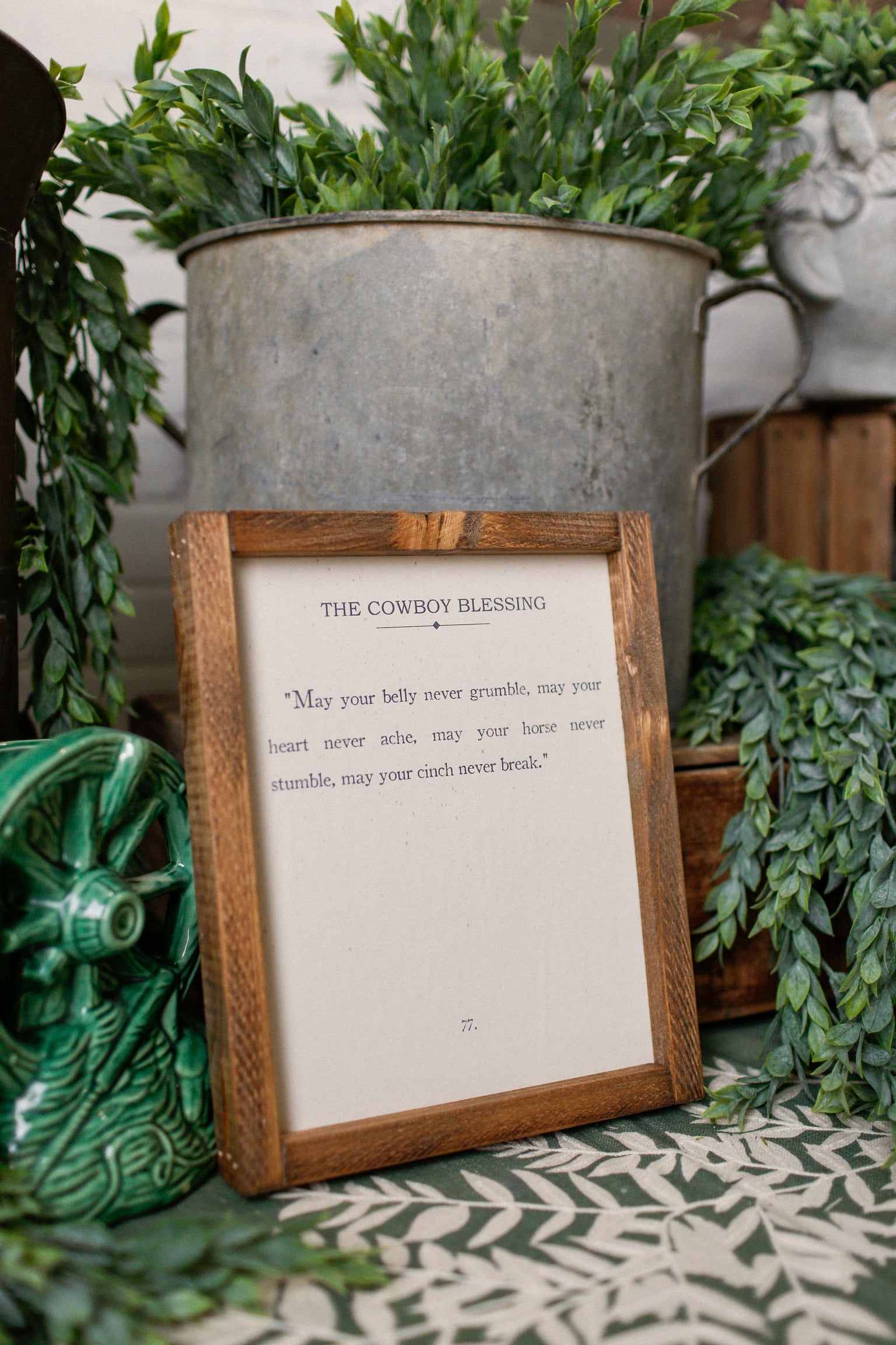 Handmade "Cowboy Blessing" Framed Sign The Little Burlap Barn®