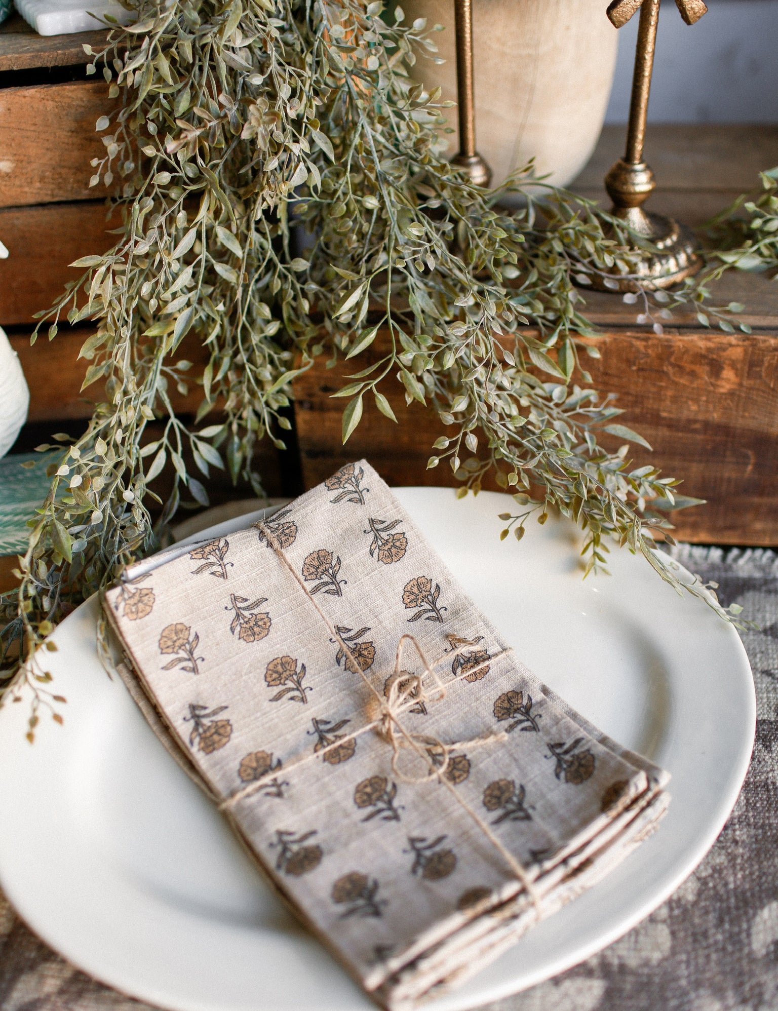 Marigold Block Print Napkins The Little Burlap Barn®