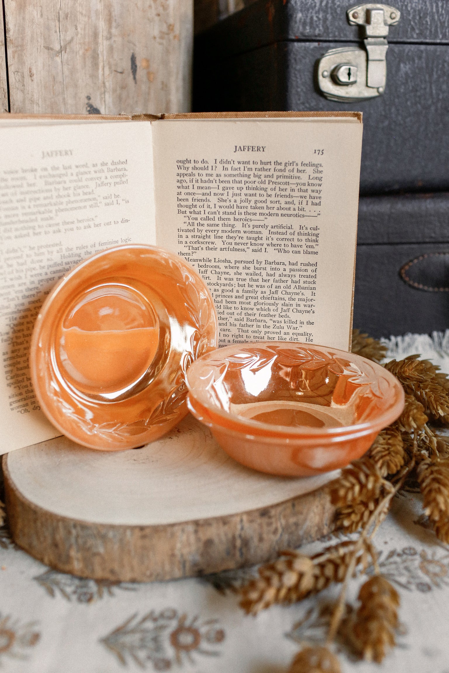 Vintage Peach Fire King Bowl