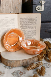 Vintage Peach Fire King Bowl