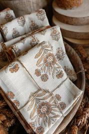 Autumn Block Print Kitchen Towels