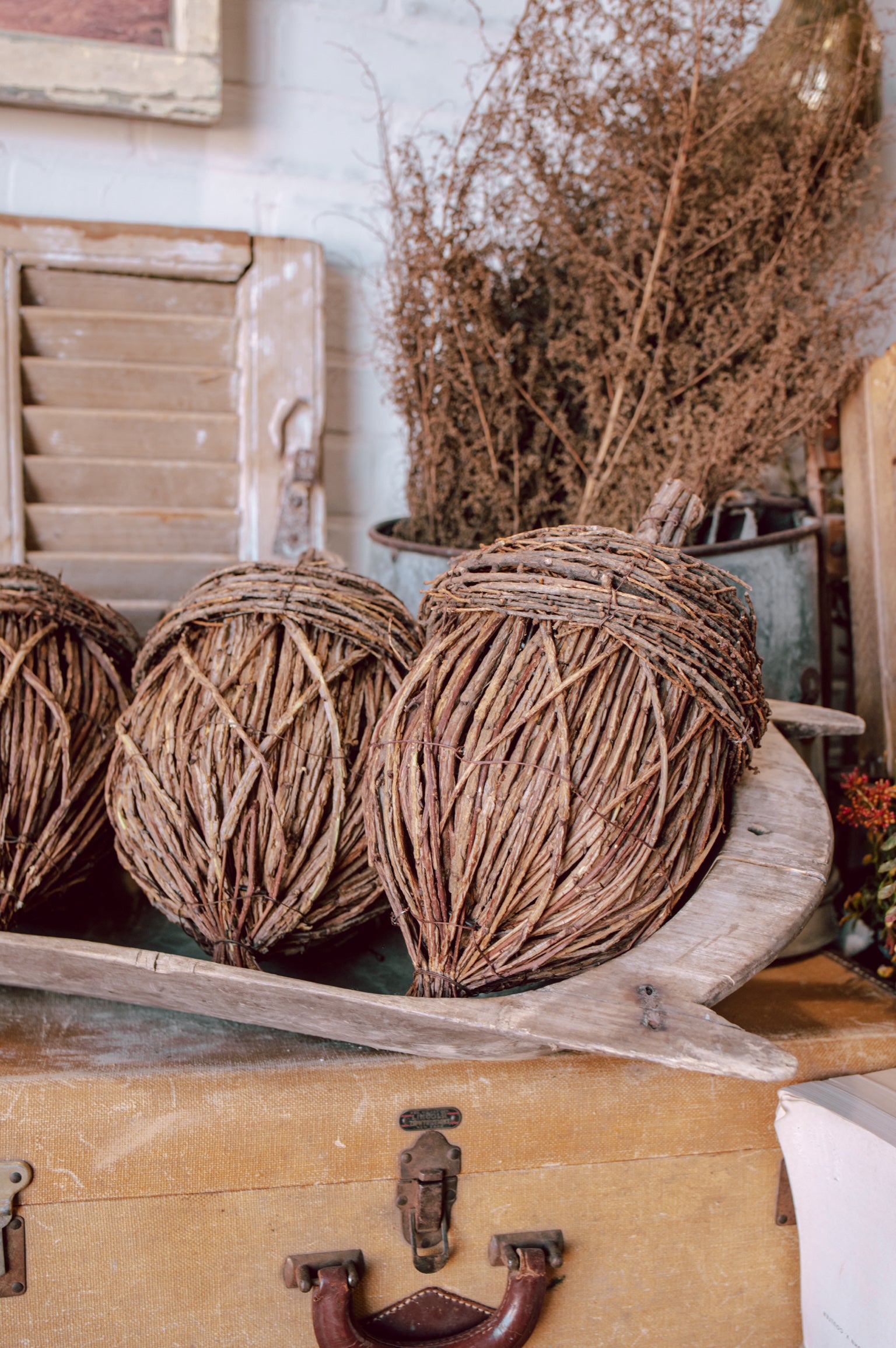 Hand-Woven Rattan Acorn
