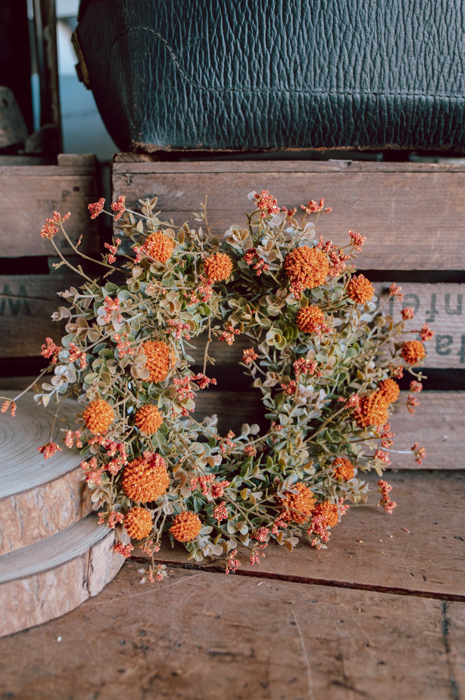 Whimsy Wildflower Mini Wreath (Pumpkin)