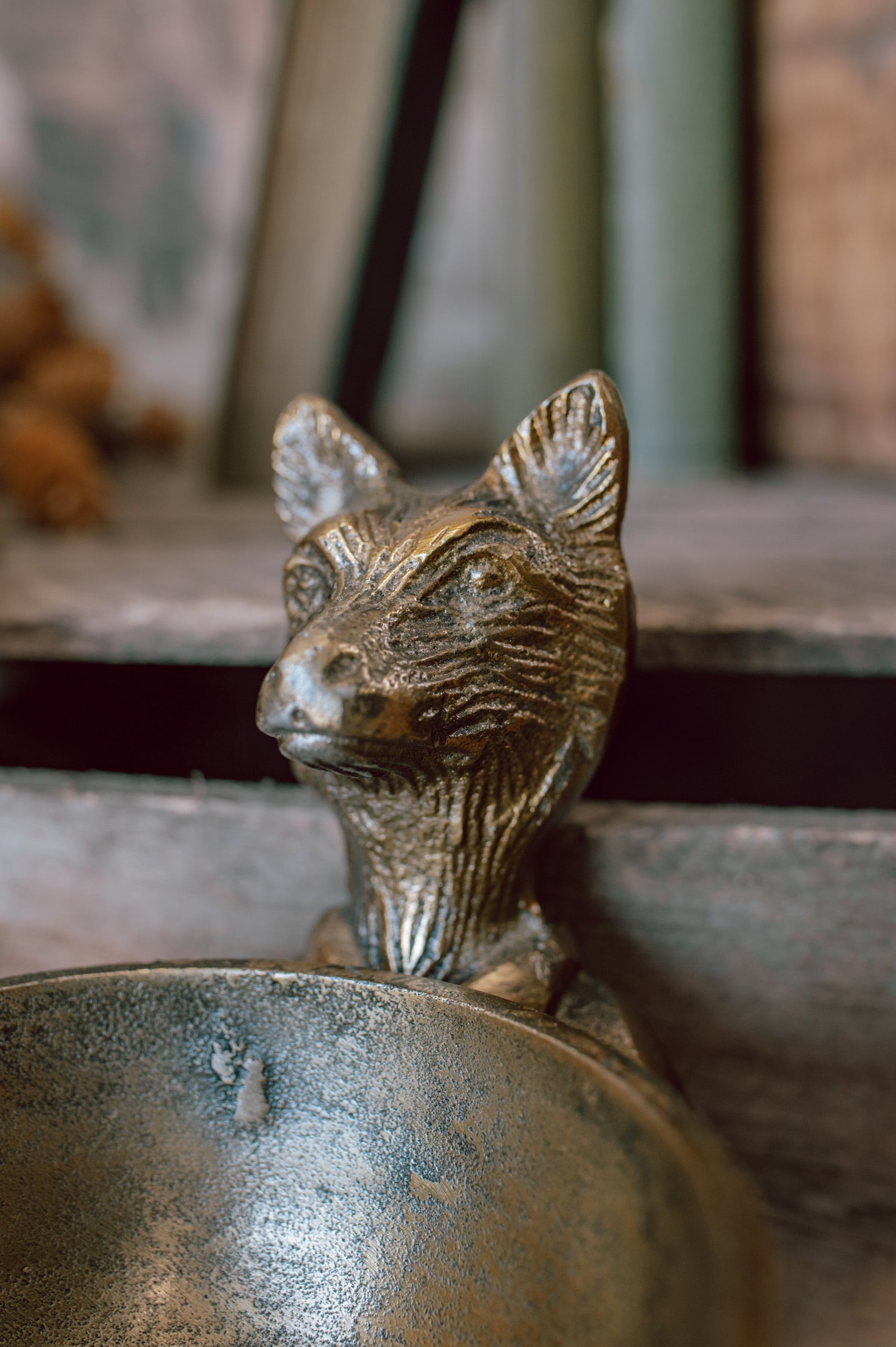 Brass Standing Fox