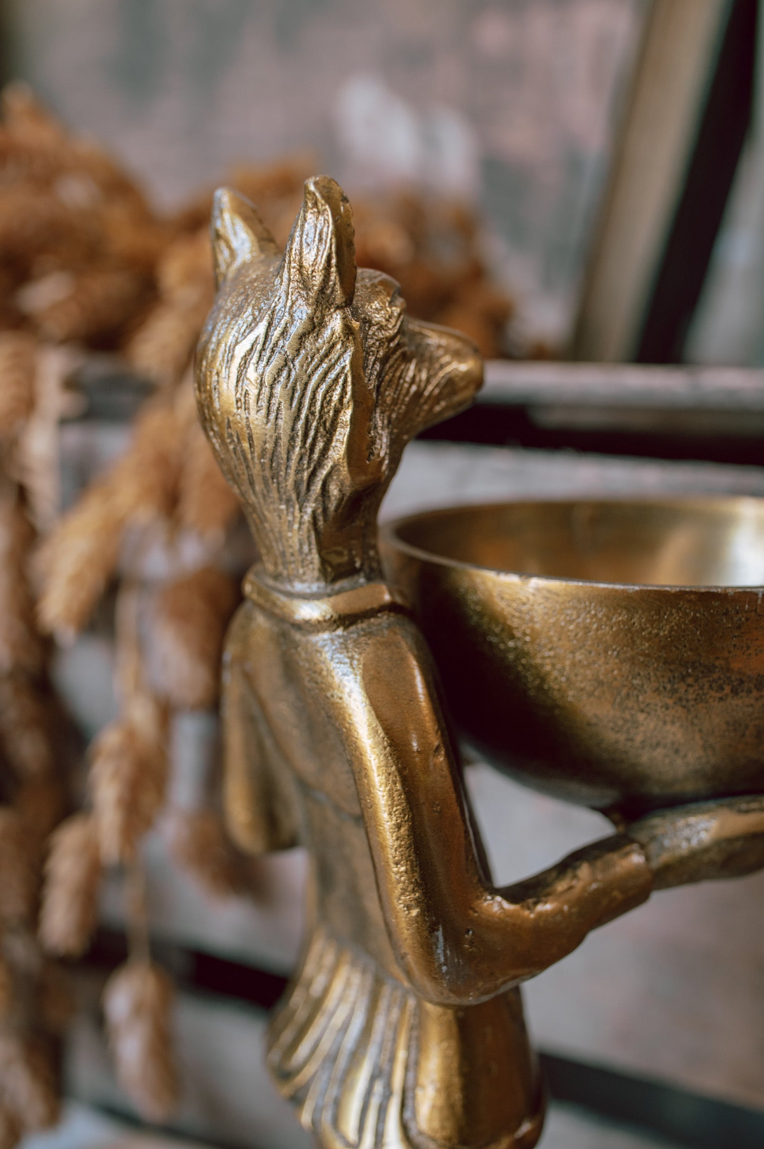 Brass Standing Fox