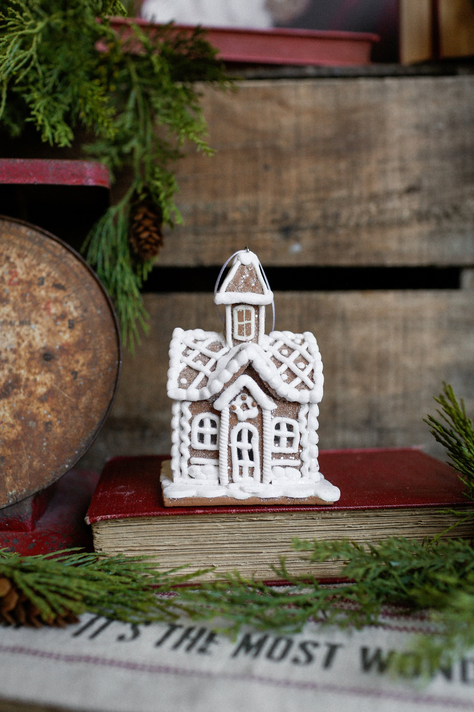 Mini White Lighted Gingerbread House