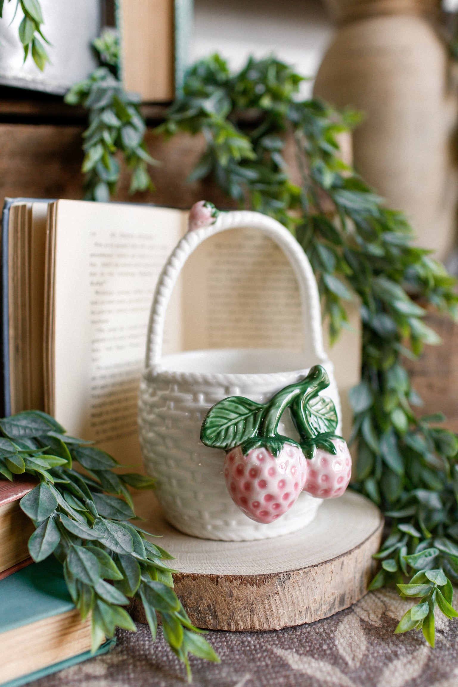 Stoneware Strawberry Basket