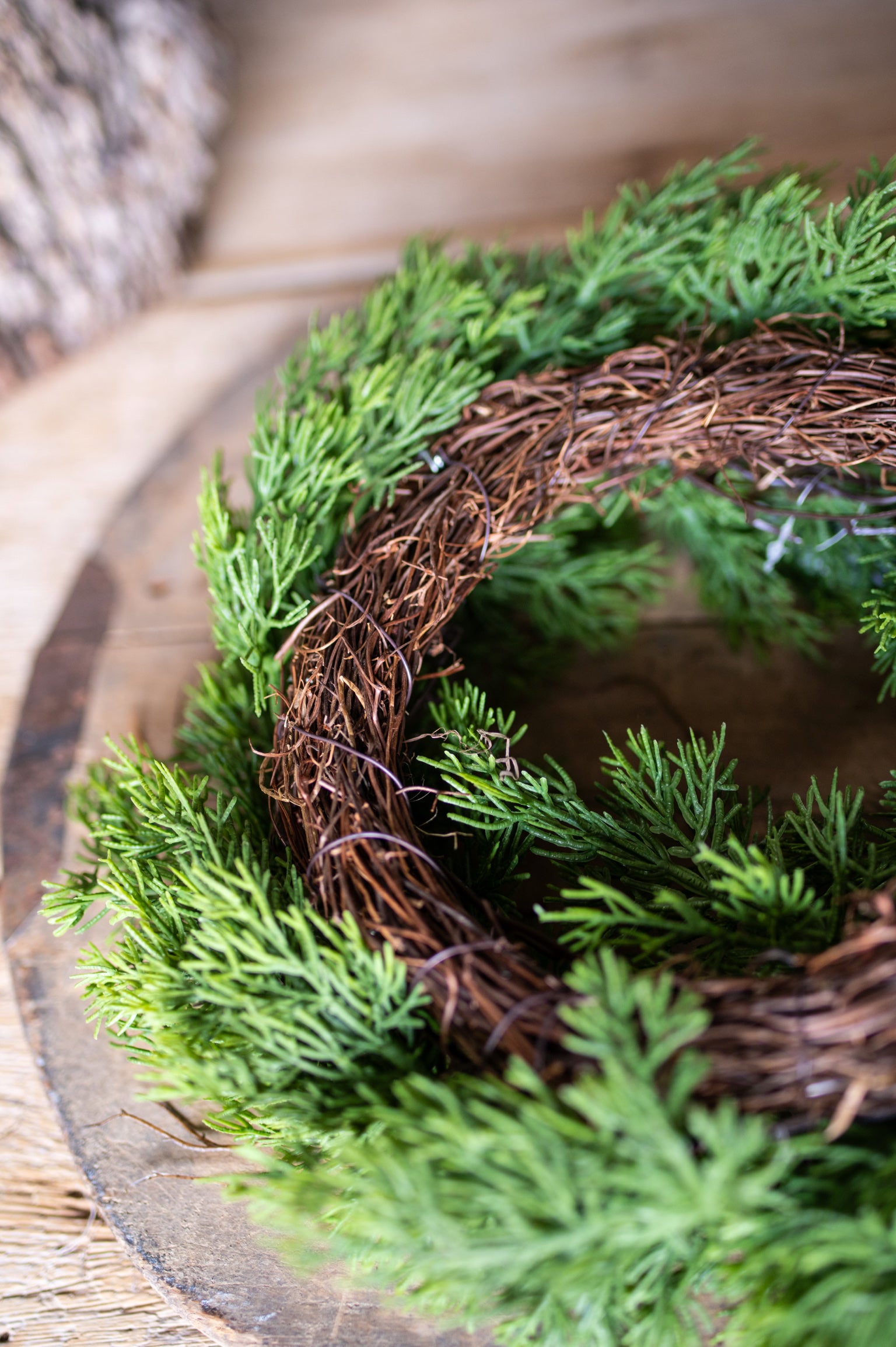 Real Touch Dripping Cedar Mini Wreath