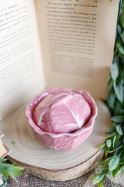 Hand-Painted Pink Cabbage Baker Dish