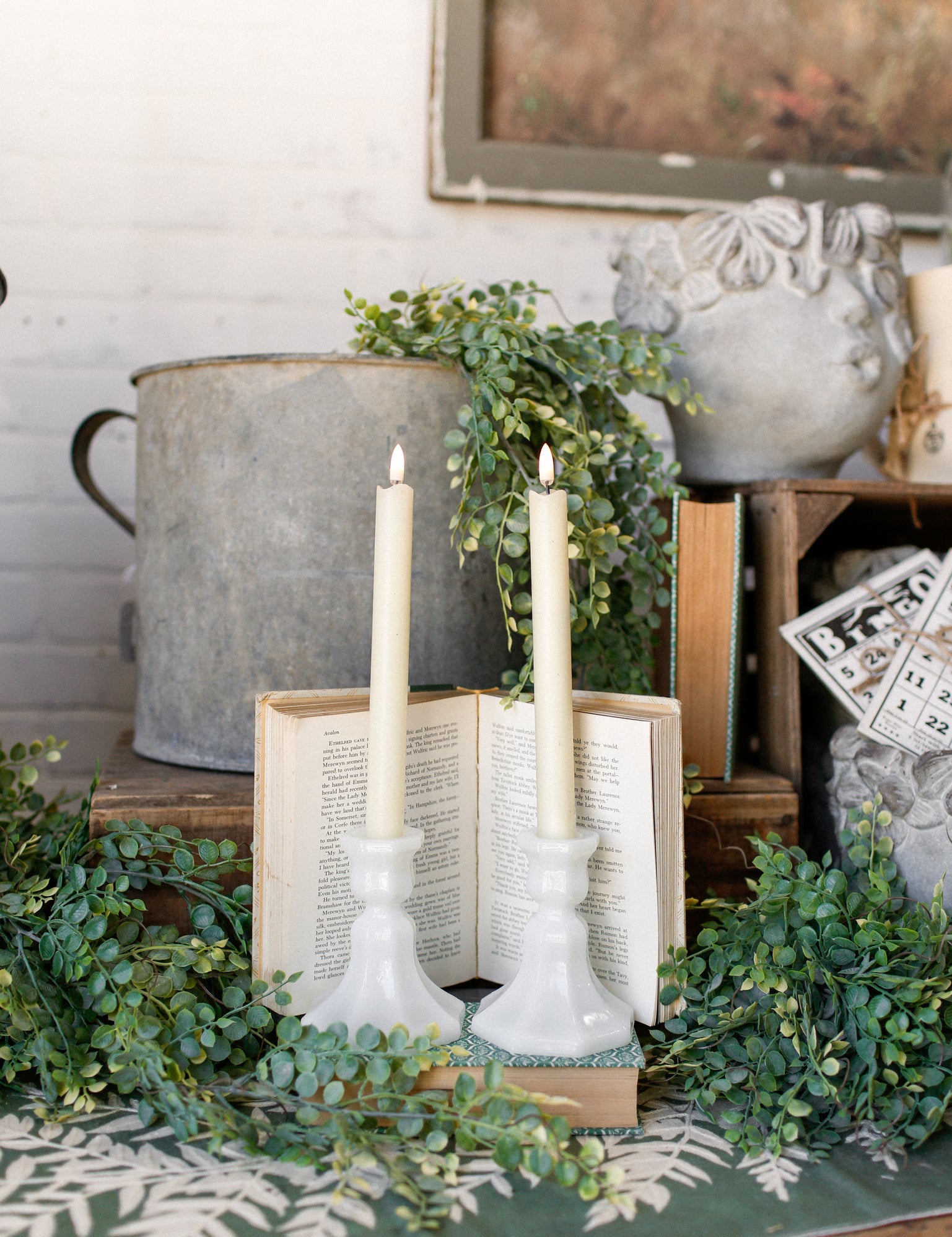 Vintage Milk Glass Candlesticks The Little Burlap Barn®