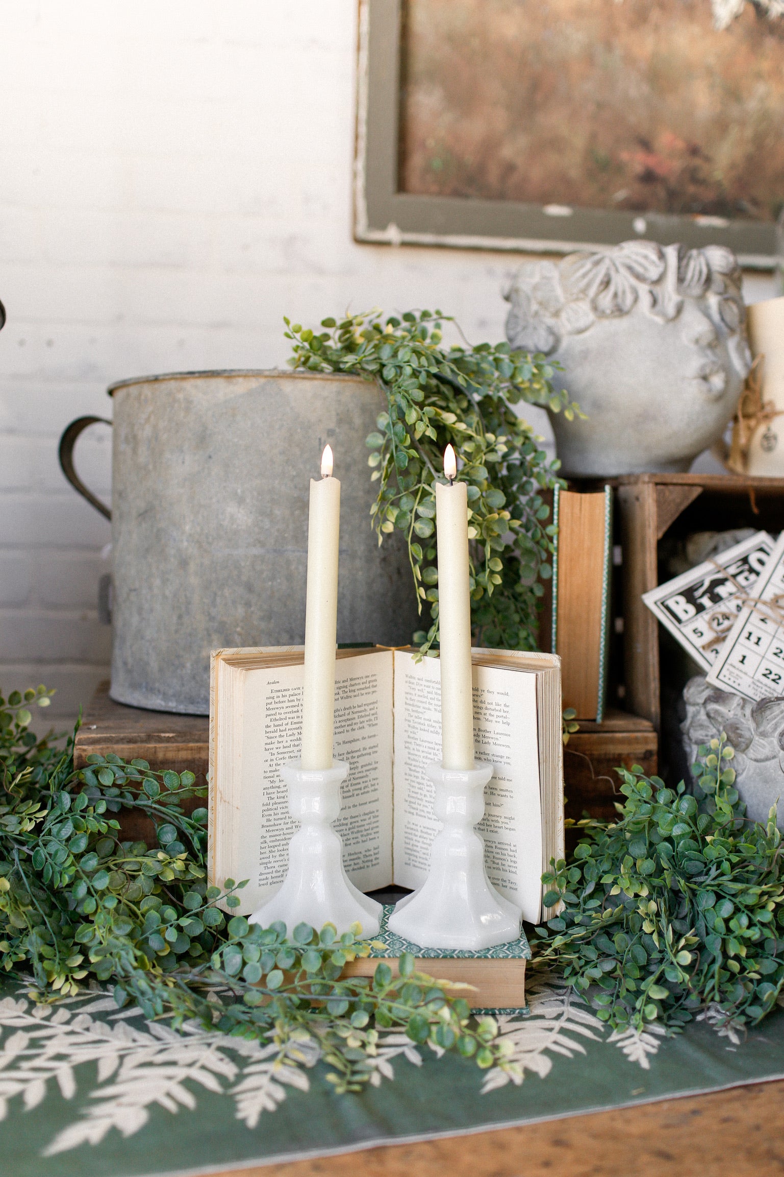 Vintage Milk Glass Candlesticks The Little Burlap Barn®