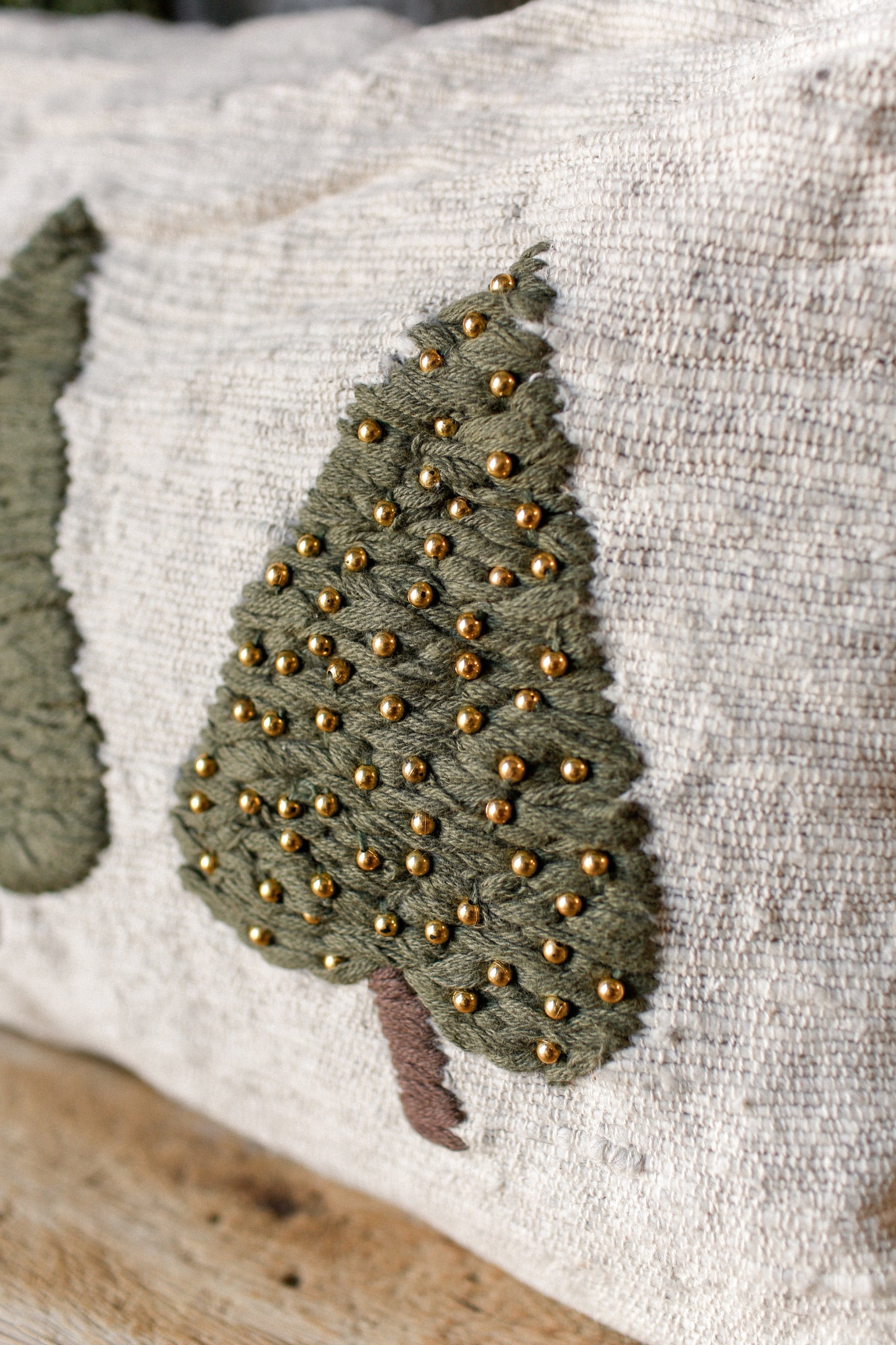 Embroidered Tree Pillow