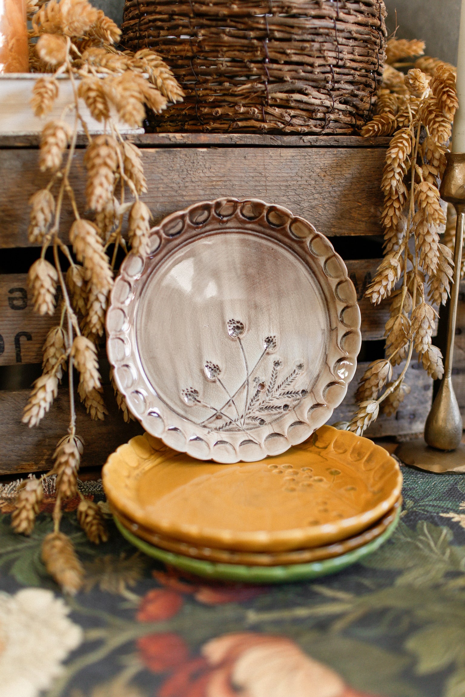 Stoneware Botanical Plate